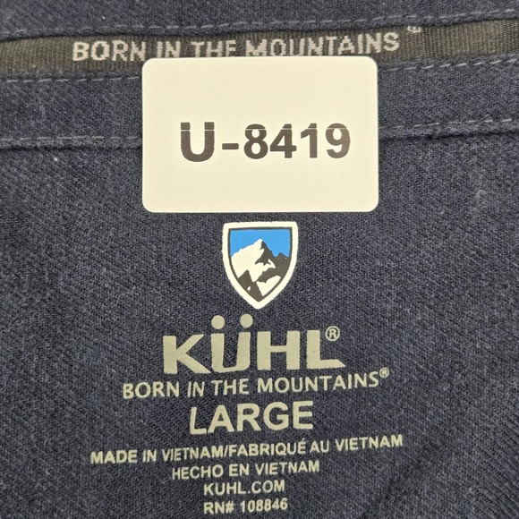 KUHL Men Button Up Shirt L Gray Descendr Flannel Outdoor Long Sleeve Work - Picture 2 of 9